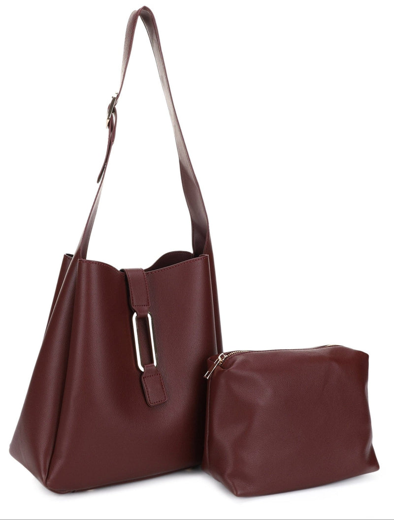 EJ60376 Naeli Tote Bag With Pouch - MiMi Wholesale