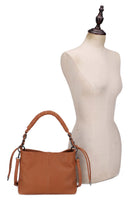 EJ60400 - 6 Chain Detail Satchel/Crossbody Bag - MiMi Wholesale