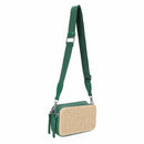 EJ60439 Jeena Two Tone Straw Crossbody Bag - MiMi Wholesale