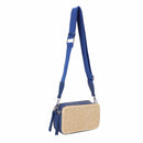 EJ60439 Jeena Two Tone Straw Crossbody Bag - MiMi Wholesale