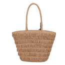 EJ60444 Hayden Straw Tote With Scarf - MiMi Wholesale