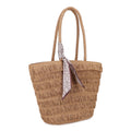 EJ60444 Hayden Straw Tote With Scarf - MiMi Wholesale