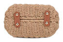 EJ60445 Straw Crossbody Bag With Beaded Buckle - MiMi Wholesale