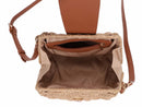 EJ60445 Straw Crossbody Bag With Beaded Buckle - MiMi Wholesale