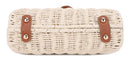 EJ60446 Lia Straw Crossbody Bag With Beaded Buckle - MiMi Wholesale