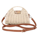 EJ60446 Lia Straw Crossbody Bag With Beaded Buckle - MiMi Wholesale
