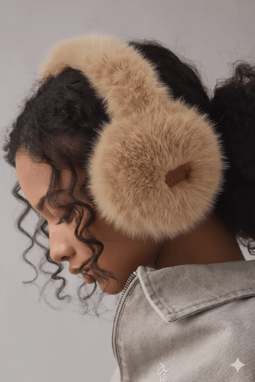 EMS0169 Glitter Faux Fur Earmuffs - MiMi Wholesale