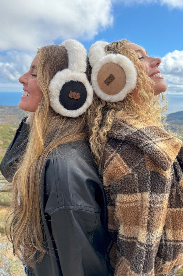 EMS4491 Vegan Suede and Fur Earmuffs - MiMi Wholesale