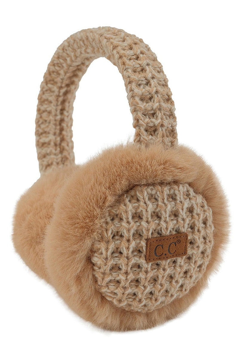 EMS4495 Heather Knitted Fur Earmuff - MiMi Wholesale