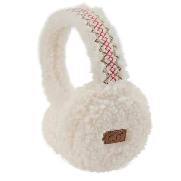 EMS4502 Sherpa With Embroidery Earmuffs - MiMi Wholesale