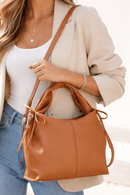 ES32298 Bonnie Satchel/Crossbody Bag With Ribbon Detail - MiMi Wholesale