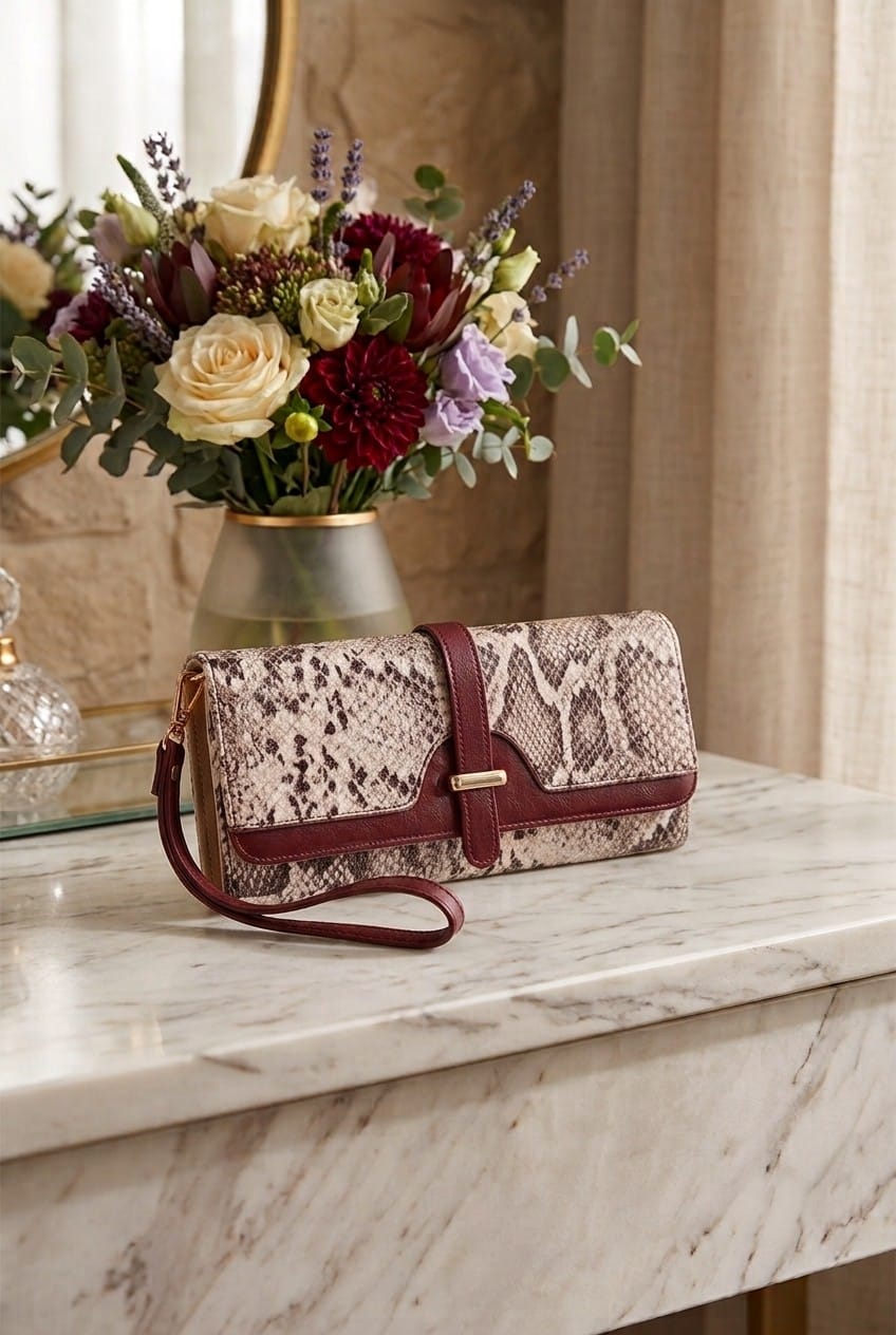 ES60163-8 Savannah Snakeskin Wristlet Wallet - MiMi Wholesale