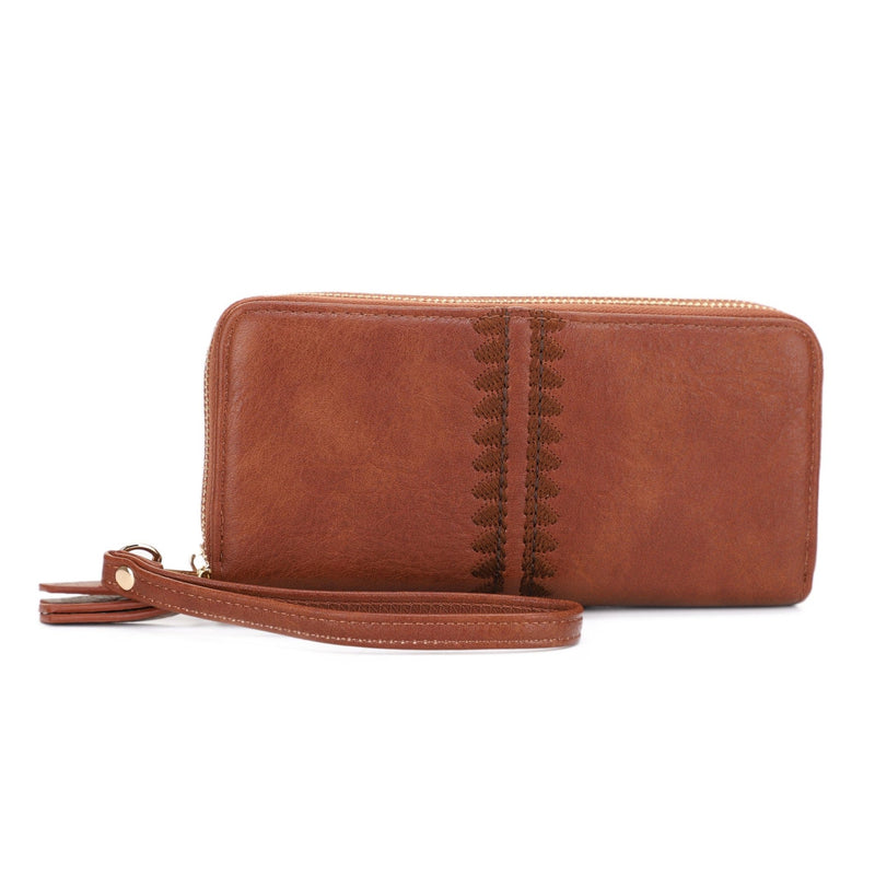 ES60164 - 6 Sherrie Double Zipper Wallet - MiMi Wholesale