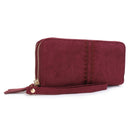 ES60164SU Sherrie Suede Double Zipper Wallet - MiMi Wholesale