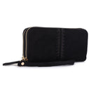 ES60164SU Sherrie Suede Double Zipper Wallet - MiMi Wholesale