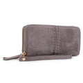 ES60164SU Sherrie Suede Double Zipper Wallet - MiMi Wholesale