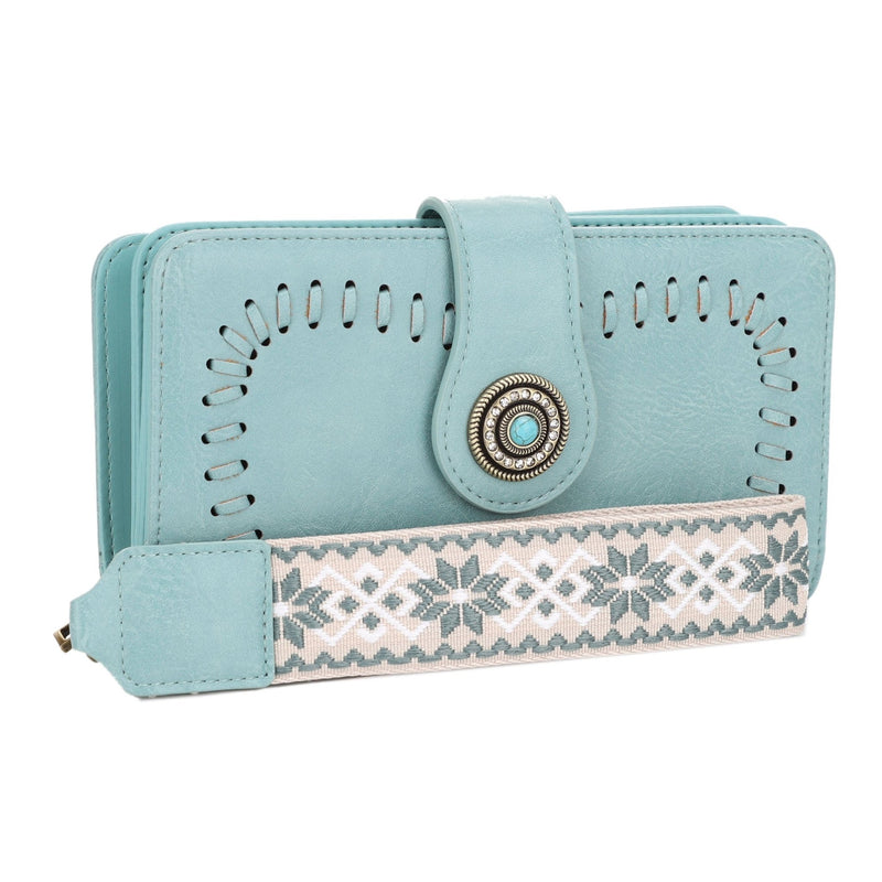 ES60166 Dolly Western Wallet With Boho Wristlet Strap - MiMi Wholesale