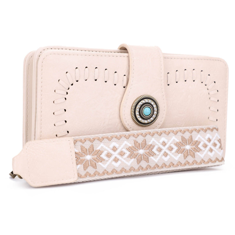 ES60166 Dolly Western Wallet With Boho Wristlet Strap - MiMi Wholesale
