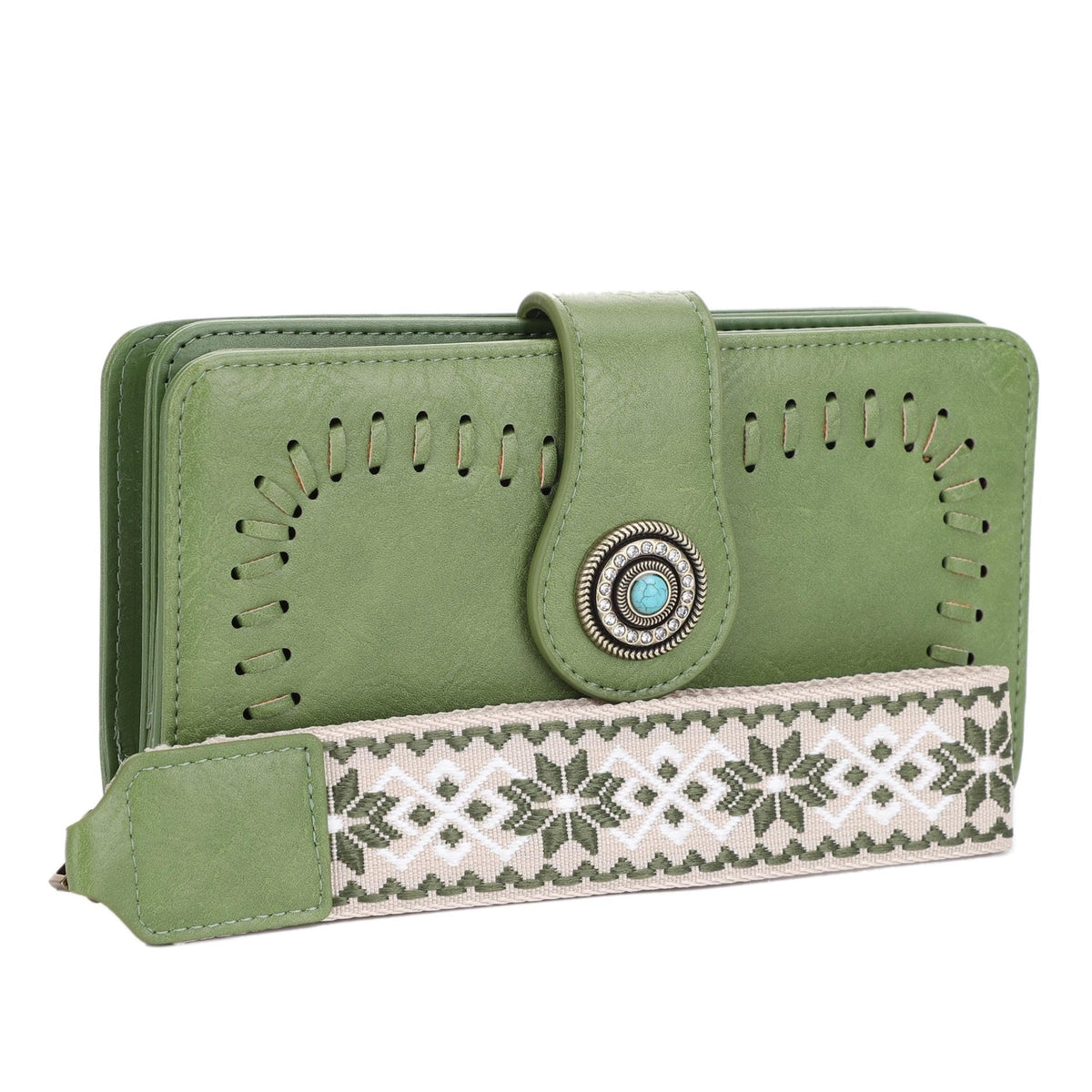 ES60166 Dolly Western Wallet With Boho Wristlet Strap - MiMi Wholesale