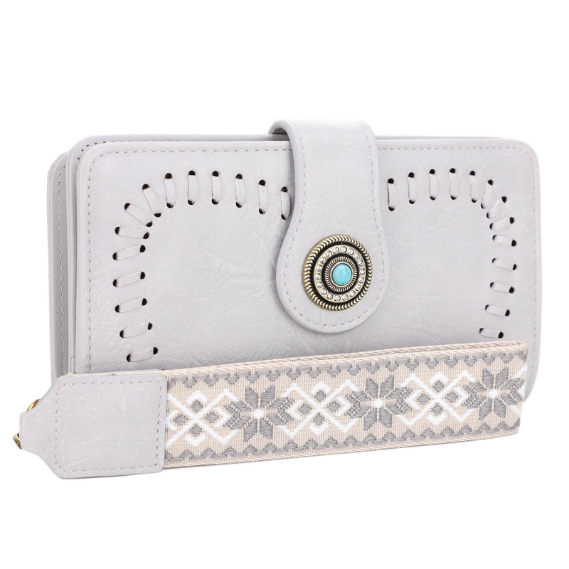 ES60166 Dolly Western Wallet With Boho Wristlet Strap - MiMi Wholesale