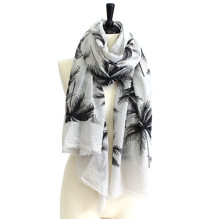 FA - 1415 Palm Print Scarf - MiMi Wholesale