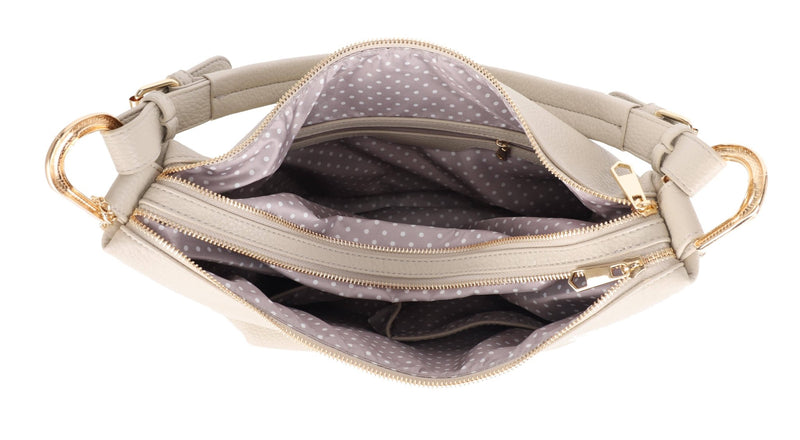 FC10107 Sammie Double Zip Hobo Bag - MiMi Wholesale