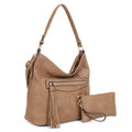 FC20495 Eliza Front Tassel Pocket 2 in 1 Hobo Shoulder Bag Set - MiMi Wholesale