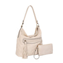 FC20495 Eliza Front Tassel Pocket 2 in 1 Hobo Shoulder Bag Set - MiMi Wholesale