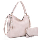 FC20496 Tonya Double Zipper 2 in 1 Hobo Bag With Wristlet - MiMi Wholesale
