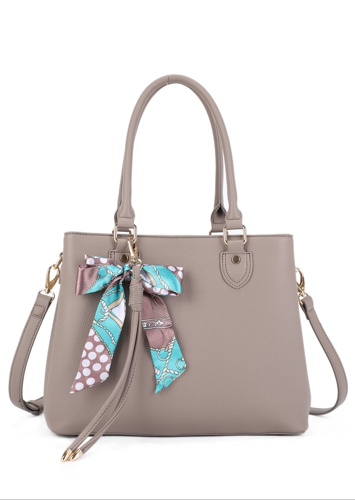 FC30122 Jia Three Compartment Satchel With Bow - MiMi Wholesale