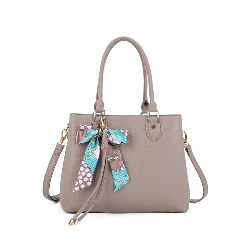 FC30122 Jia Three Compartment Satchel With Bow - MiMi Wholesale