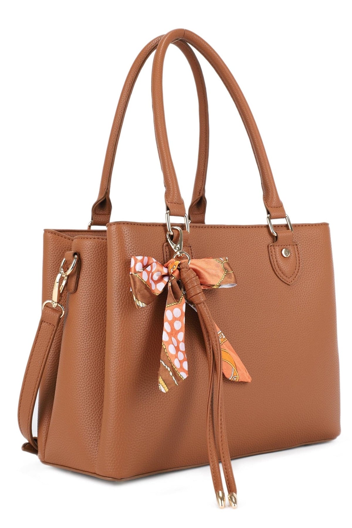 FC30122 Jia Three Compartment Satchel With Bow - MiMi Wholesale