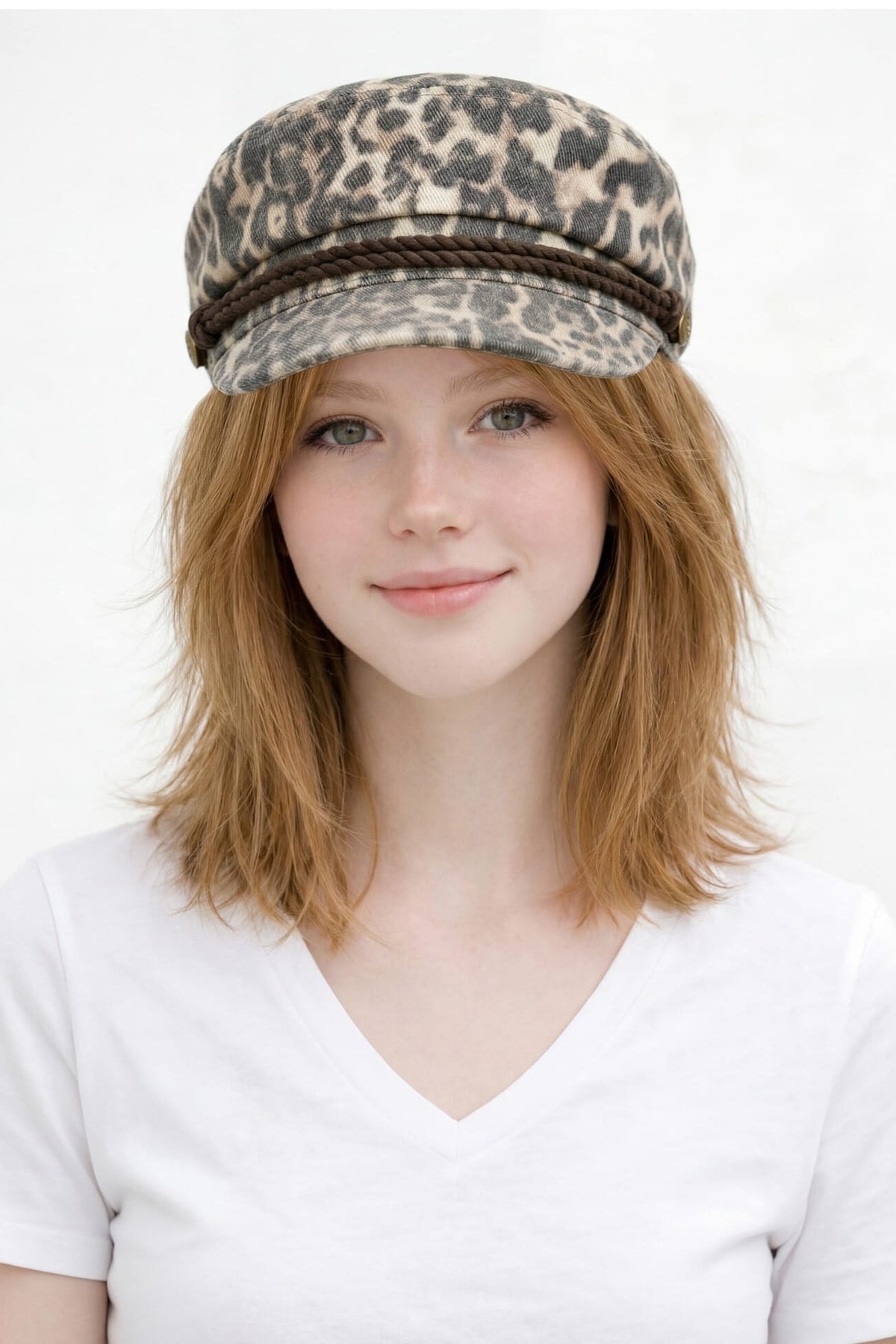 FHE0159 Vivian Cotton Leopard Fisherman Cap - MiMi Wholesale