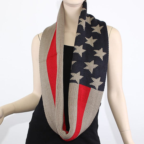 FN20103 American Flag Infinity Scarf - MiMi Wholesale