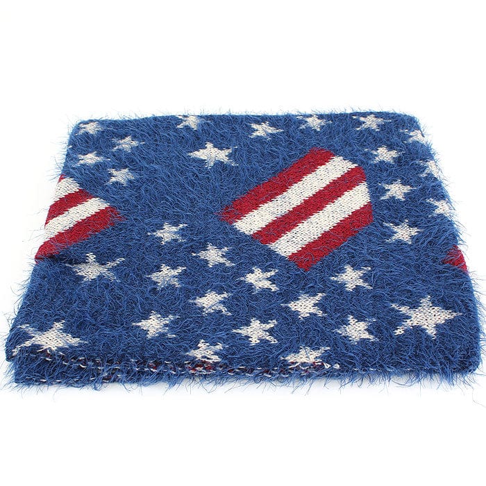 FN20111 Fuzzy American Flag Infinity Scarf - MiMi Wholesale
