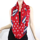 FN20111 Fuzzy American Flag Infinity Scarf - MiMi Wholesale