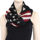 FN20111 Fuzzy American Flag Infinity Scarf - MiMi Wholesale