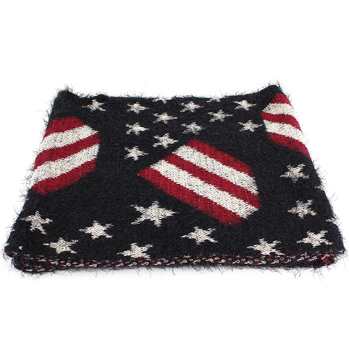 FN20111 Fuzzy American Flag Infinity Scarf - MiMi Wholesale