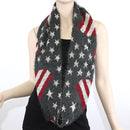 FN20111 Fuzzy American Flag Infinity Scarf - MiMi Wholesale