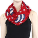 FN20111 Fuzzy American Flag Infinity Scarf - MiMi Wholesale