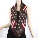 FN20111 Fuzzy American Flag Infinity Scarf - MiMi Wholesale