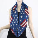 FN20111 Fuzzy American Flag Infinity Scarf - MiMi Wholesale