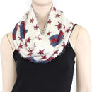 FN20111 Fuzzy American Flag Infinity Scarf - MiMi Wholesale