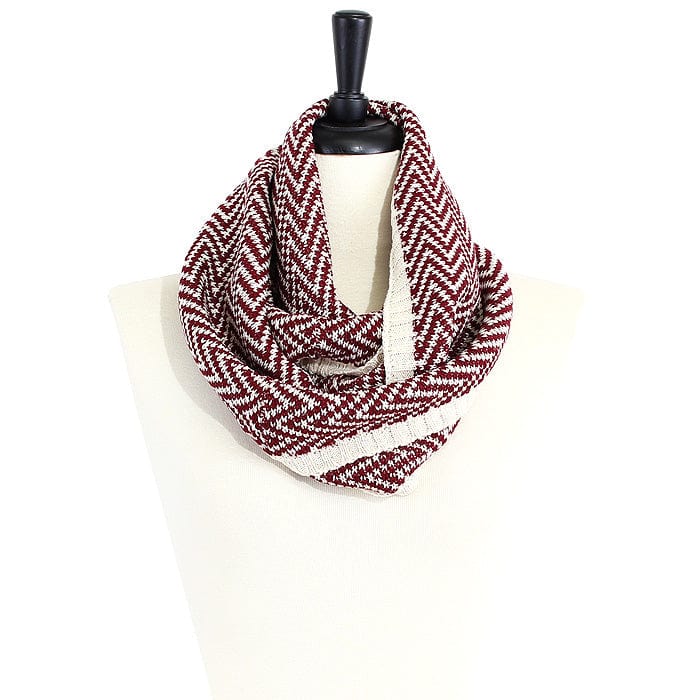 FN20156 Quilted Chevron Print Infinity Scarf - MiMi Wholesale