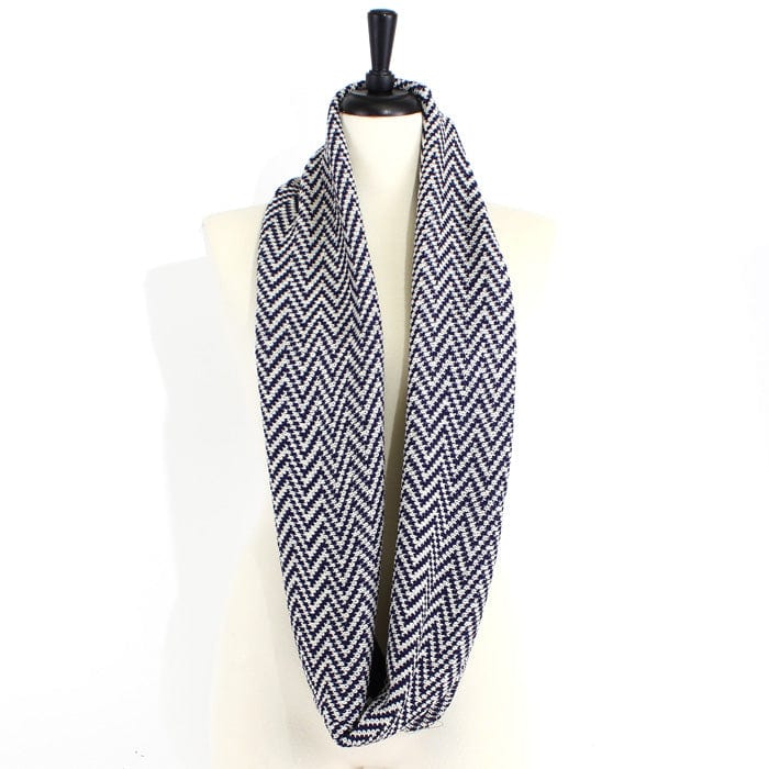 FN20156 Quilted Chevron Print Infinity Scarf - MiMi Wholesale