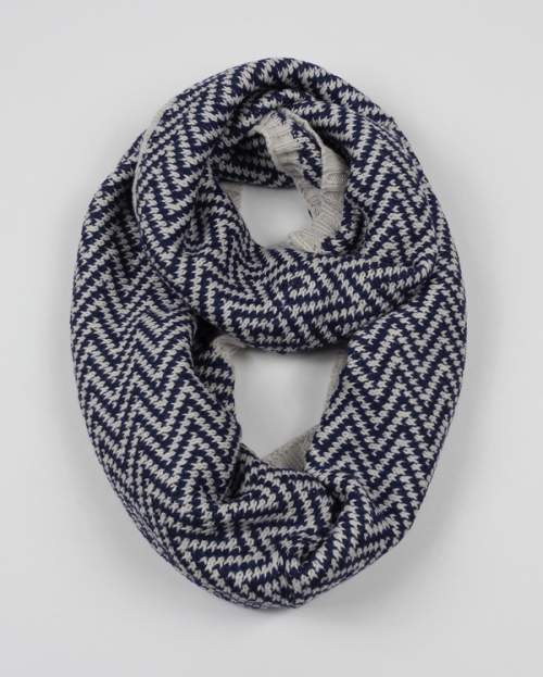 FN20156 Quilted Chevron Print Infinity Scarf - MiMi Wholesale