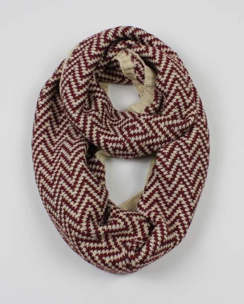 FN20156 Quilted Chevron Print Infinity Scarf - MiMi Wholesale