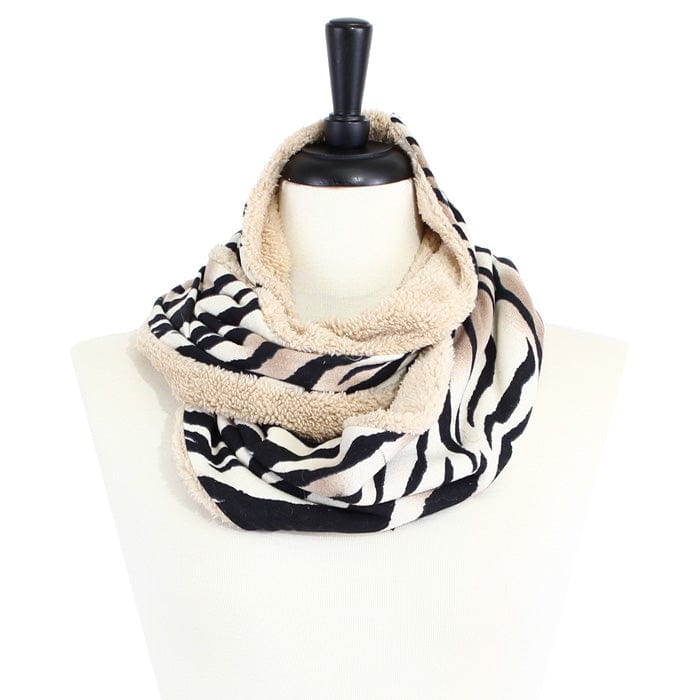 FN20211 Zebra Print Infinity Scarf - MiMi Wholesale