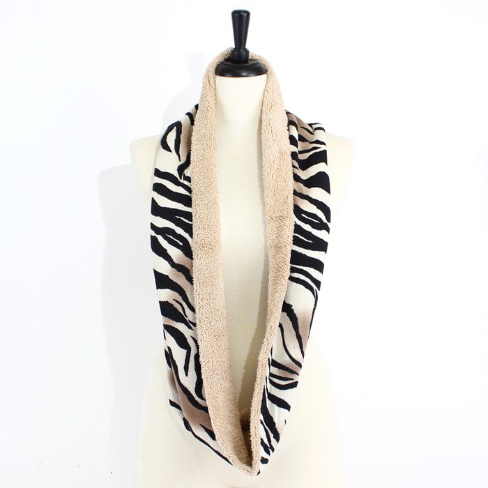 FN20211 Zebra Print Infinity Scarf - MiMi Wholesale