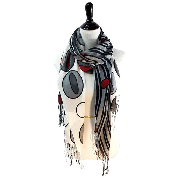 FS1191WH Abstract Viscose Scarf - MiMi Wholesale